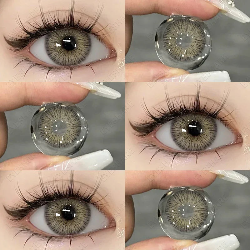 BXOXO 1Pair Colored Contact Lenses for Eyes Fast Delivery Brown Lenses Gray Pupils Lens Green Eye Lenses Blue Eye Lens Yearly
