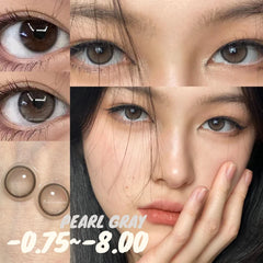 BXOXO 1 Pair Myopia Lenses Colored Contact Lenses Natural Lenses With Diopters Brown Lenses Gray Lense Prescription Lenses