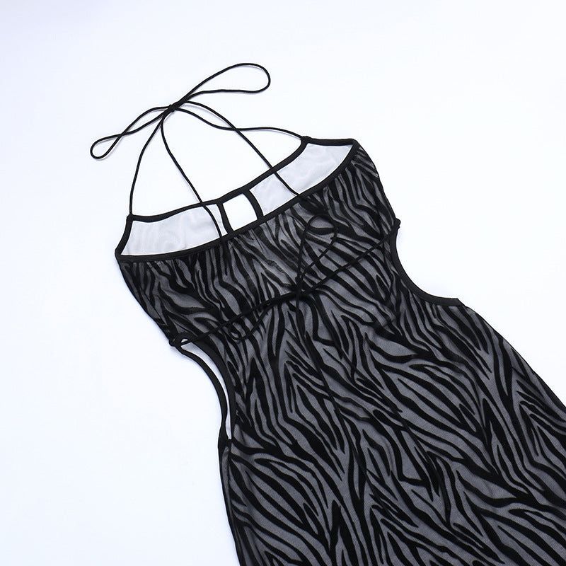 The Black Swan Embossed Cut Out Mini Dress