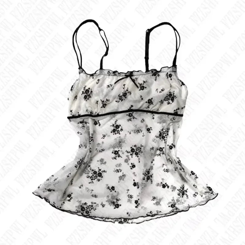 BXOXO Fashion Sexy Euramerican Moda Streetwear Tank Tops American Punk Harajuku Constrast Color Print Sling Sexy Y2k Aesthetic Clothes