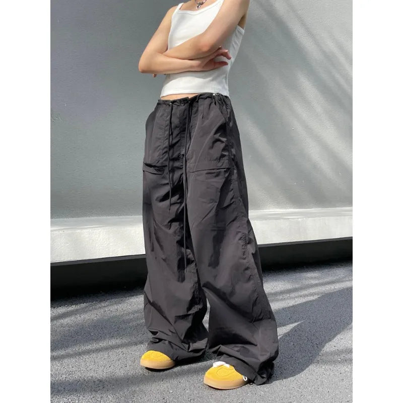 BXOXO Vintage Harajuku Oversized Pants Women America Retro Baggy Casual New Cargo Trousers Man Y2k Summer Streetwear Loose