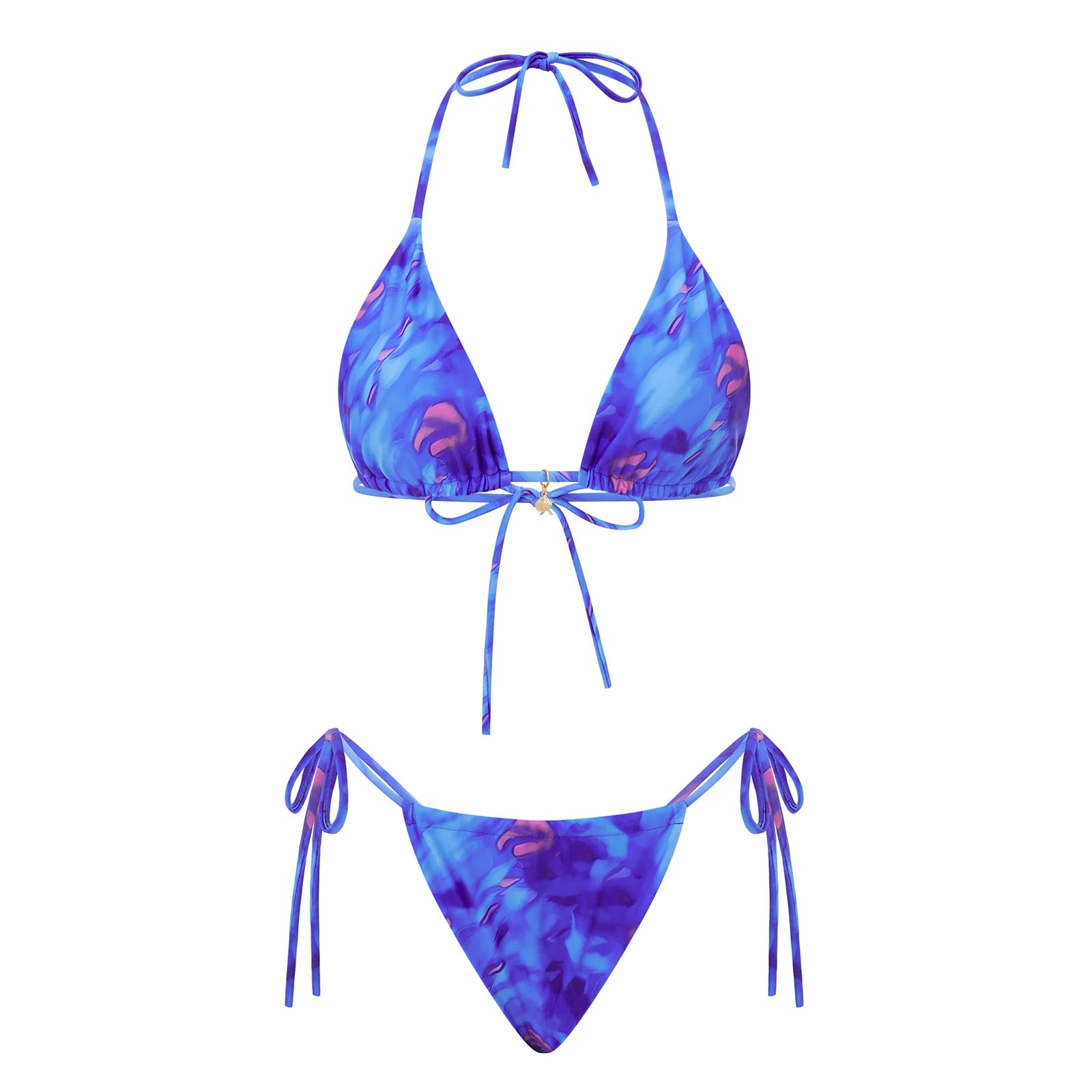 BXOXO Women 2 Pieces Bikini Swimsuit Spaghetti Strap Top Tie Side Triangle G-Thong Bathing Suit Beach Holiday Swimwear