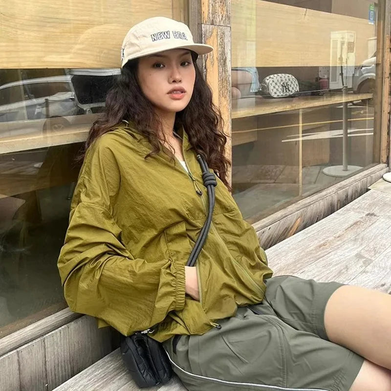 Bxoxo Outdoor Sun Protection Jacket Women Summer Lightweight Breathable Sportswear Quick Drying Hoodie Thin Skin Mountaineering Coat
