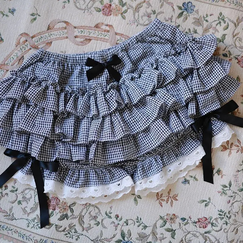 Bxoxo Y2K Sweet Lolita Tutu Skirts Women Japanese High Waist Kawaii Preppy Patchwork Dance Skirts Summer Cute with Bow Mini Cake Skirt