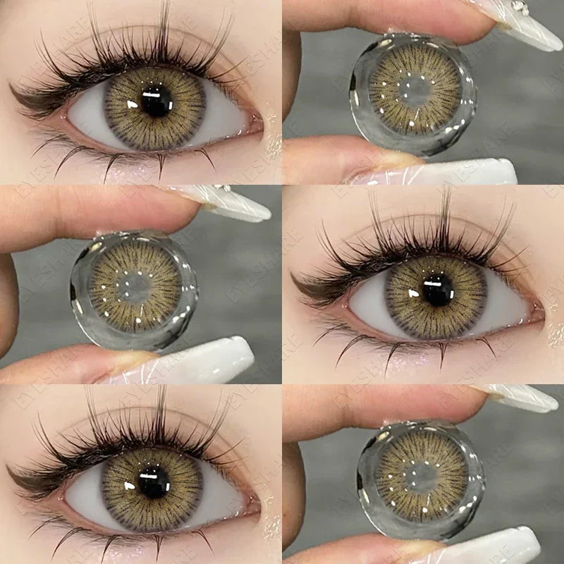 BXOXO 1Pair Colored Contact Lenses for Eyes Fast Delivery Brown Lenses Gray Pupils Lens Green Eye Lenses Blue Eye Lens Yearly