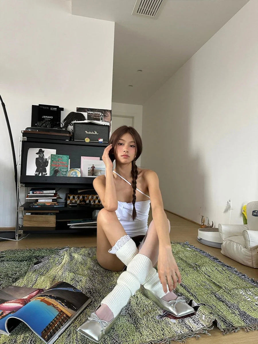 BXOXO Y2k Fairycore Tank Tops Women Irregual Sleeveless Tee Tops Streetwear Korean Style Camis Tops Japanese 2000s Tanks