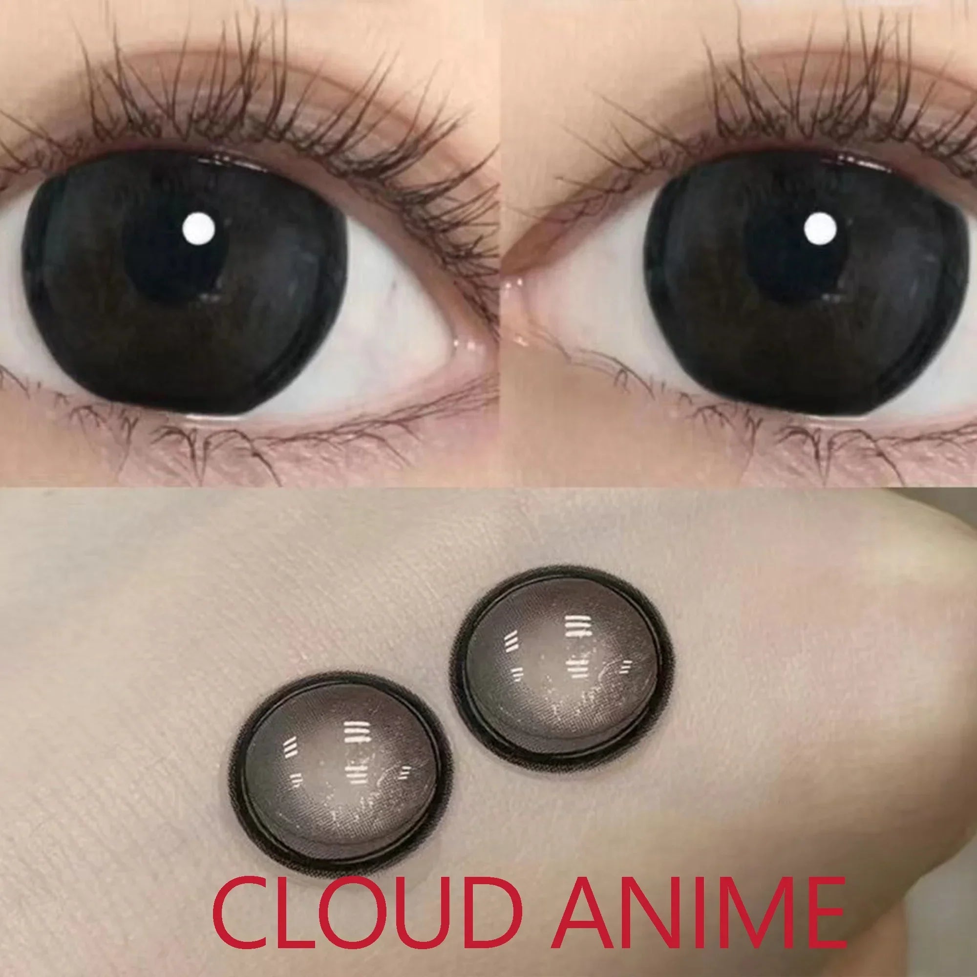 BXOXO Coslens Black Cosmetic 14.00mm Color Soft Contacts Lenses for Eyes Anime Accessories линзы для глаз цветные Cloud Anime Eyes