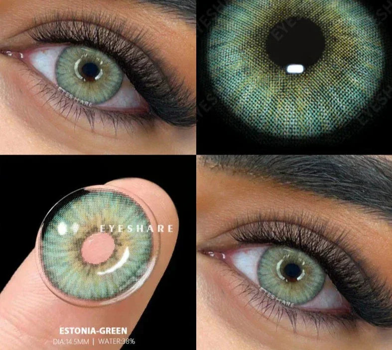BXOXO 2pcs Colored Contact Lenses For Eyes Natural Blue Eye Lenses Gray Pupils Lens Yearly Fashion Green Contacts Black Lens HOT