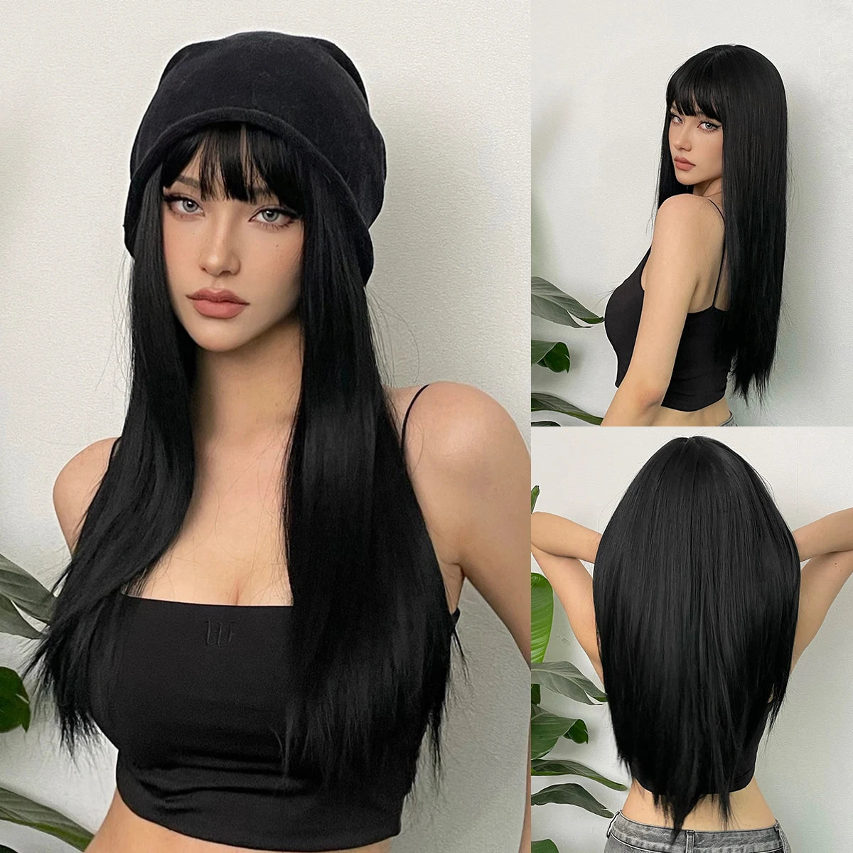 BXOXO Light Blonde Golden Hair Long Silky Straight Synthetic Wig for Women Blonde Natural Hairs Wig Daily Lolita Heat Resistant Wigs