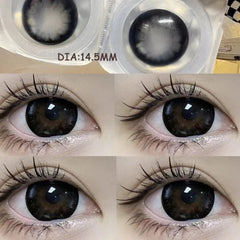 BXOXO Contact Lenses Big Black Eyes Cosmetic Contacts Lenses Beautiful Yearly Colored Contact natural Lenses for eyes 2pcs/Pair
