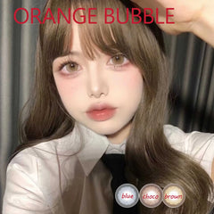 BXOXO 14.50mm Soft Contacts Lenses with Power for Eye Colors Dolly Eyewear Accessories линзы для глаз цветные Orange Bubble