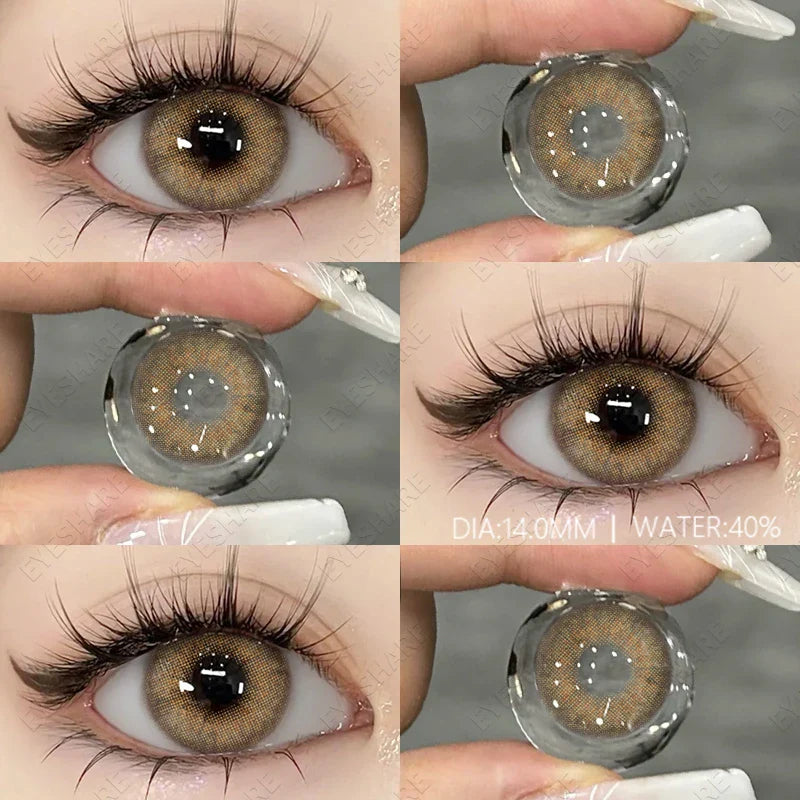 BXOXO 1 Pair Fashion Colored Contact Lenses for Eyes Natural Brown Lenses Yearly Blue Lenses Green Eye Contacts Colorful Lens
