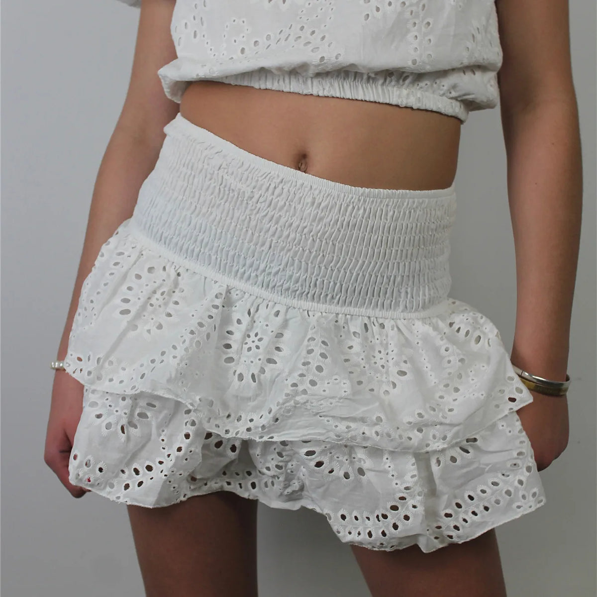 BXOXO Women Y2K Ruffle Layered Mini Skirts Smocked A Line Pleated Short Skirt Boho Beach Mini Skirt Cute Skirts for Teen Girls
