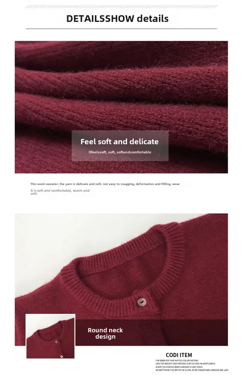 Bxoxo Knitted Sweater Cardigan Loose-fit Warm Jacket Inner Wear Outer Korean Style Stylish Women's Top Core-spun Yarn