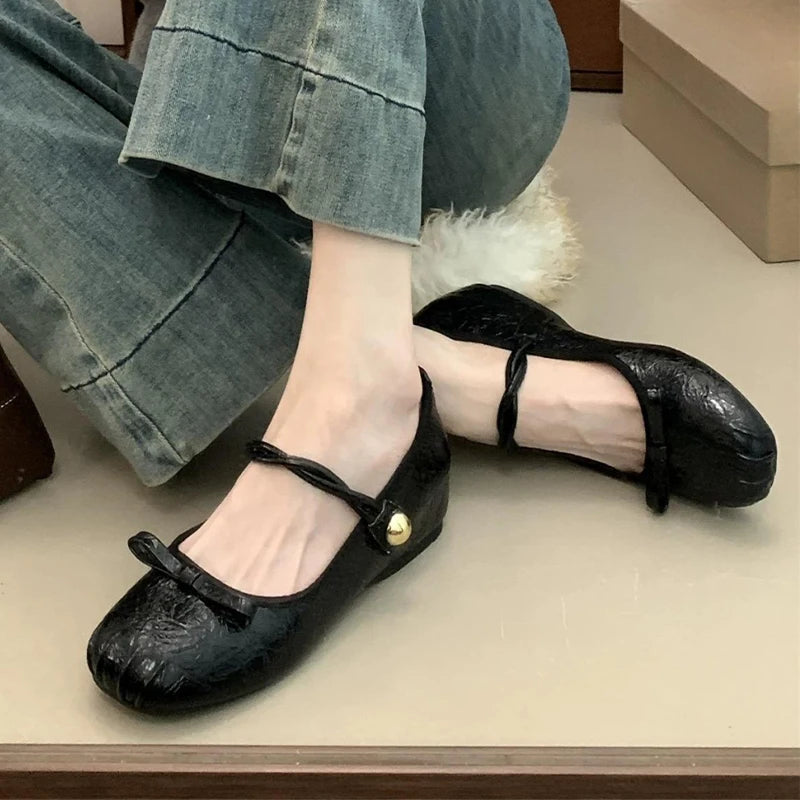 Bxoxo Women Mary Jane Loafers Shoes Flats Dress Bow Sandalias Women Summer 2025 Designer Fashion Sport Shoes Luxury Chaussure Femme