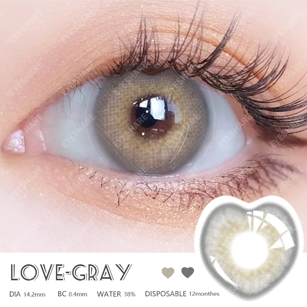 BXOXO 1pair Colored Contact Lenses for Eyes Fashion Blue Lenses Brown Pupils Cosmetic Contacts Yearly Korean Color Contact