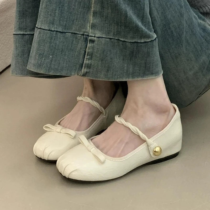 Bxoxo Women Mary Jane Loafers Shoes Flats Dress Bow Sandalias Women Summer 2025 Designer Fashion Sport Shoes Luxury Chaussure Femme