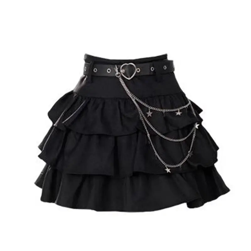 BXOXO Summer Women Lace Up Dark Academia E-girl Japanese Y2k Irregular Midi Pleated Denim Skirt Gyaru Coquette Harajuku 2000s Jean New