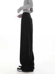 Bxoxo Y2K Black Jeans for Women Korean Fashion Streetwear High Waist Wide Leg Denim Pants Female Baggy Straight Trouser