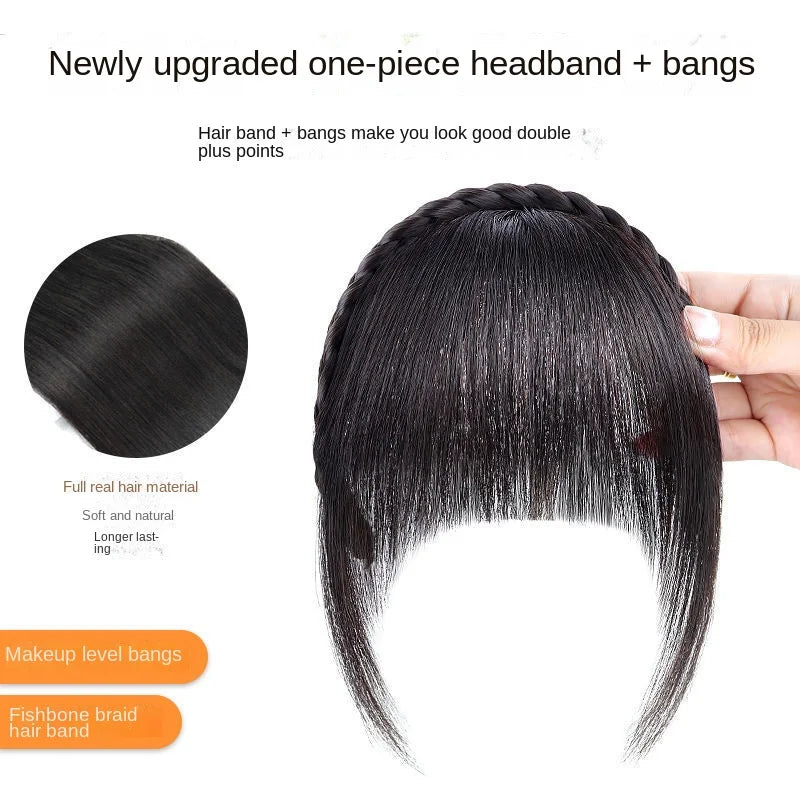 BXOXO Wig Bangs Headband Synthetic Bangs Hair Extension Fake Fringe Natural Hair Clip on Hairpieces for Women Invisible Natural Clip