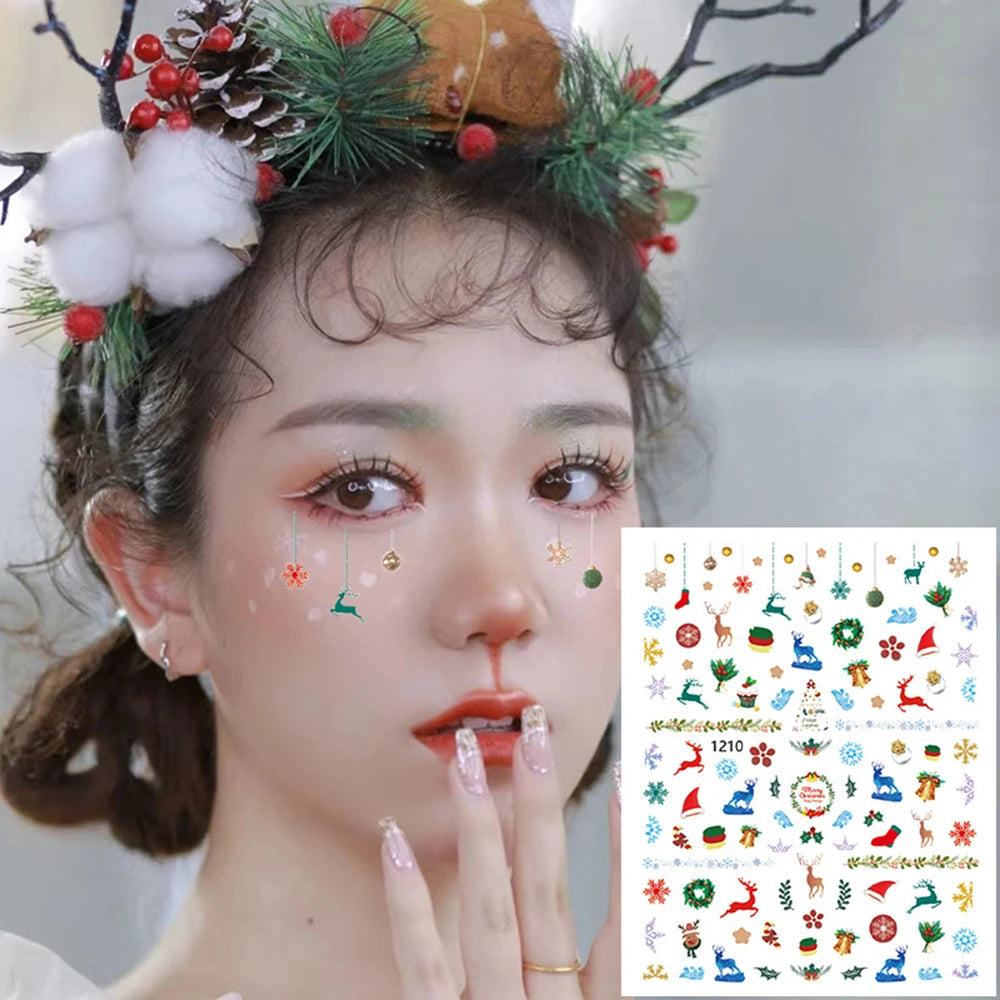 BXOXO Fashon Butterfly Face Stickers Pearl Temporary Tattoo Stickers Waterproof Glitter Eyeshadow Body for Festival Makeup