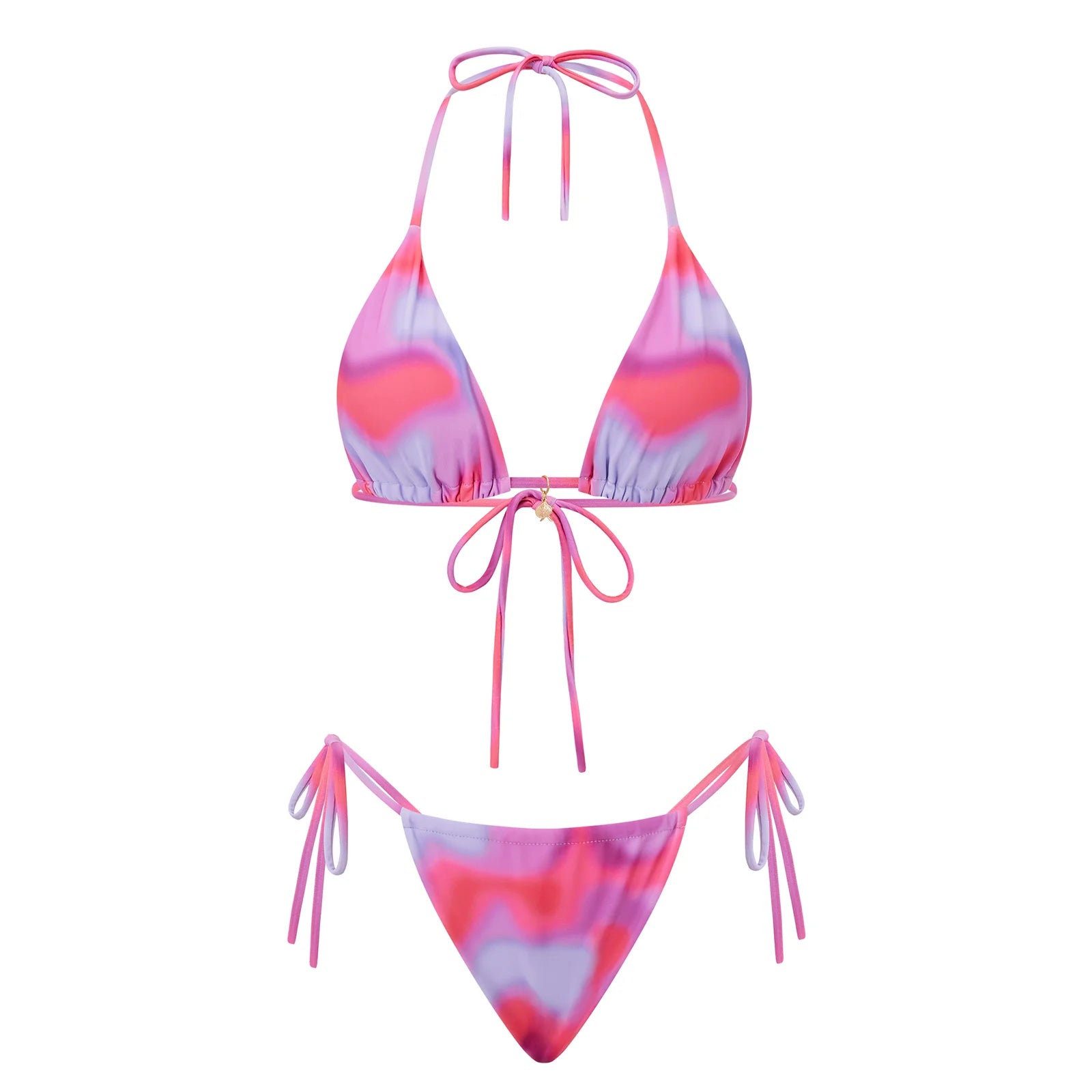 BXOXO Women 2 Pieces Bikini Swimsuit Spaghetti Strap Top Tie Side Triangle G-Thong Bathing Suit Beach Holiday Swimwear