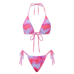 BXOXO Women 2 Pieces Bikini Swimsuit Spaghetti Strap Top Tie Side Triangle G-Thong Bathing Suit Beach Holiday Swimwear