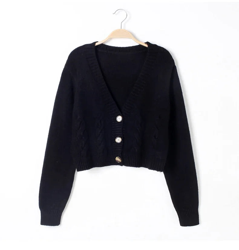 Bxoxo Short style high-waisted slim plastic sweater women spring new single-breasted knitted cardigan twist small jacket