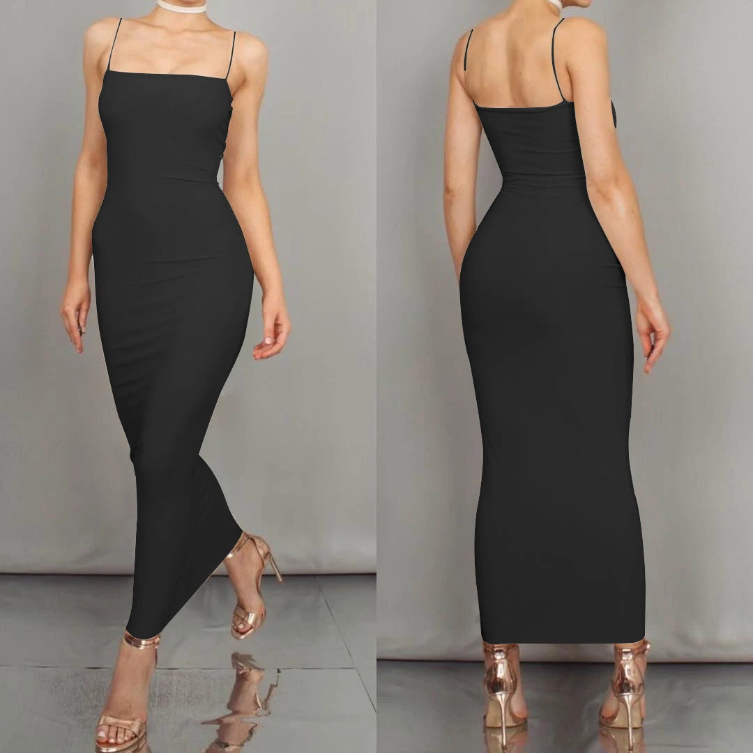 BXOXO New Summer Women's Dress Long Sling Dresses Club Sexy Suspender Dress