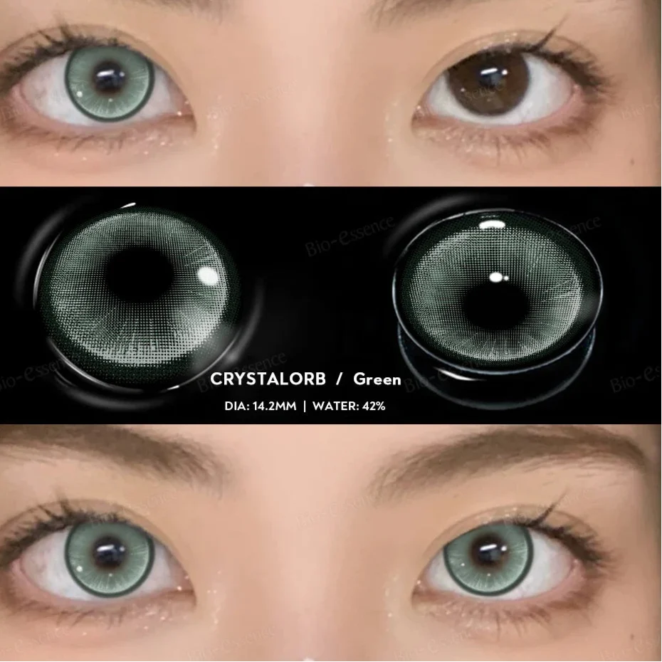 BXOXO 1 Pair Colorcon Korean Lenses Colored Contact Lenses for Eyes Green Eye Lenses Fashion Lenses Brown Contact