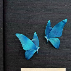 Bxoxo Gradual Dark Blue Butterfly Super Fairy Blue Ear Jewelry Women's Style Pearl And Jewelry Accessories Chinese Origin