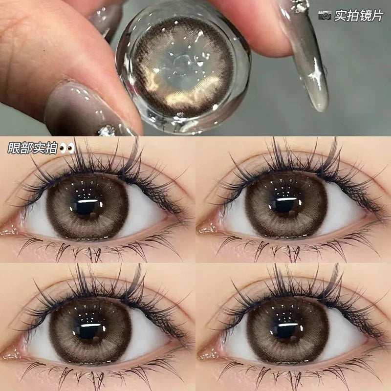BXOXO2Pcs Natural Color Contact Lenses for Eye with Myopia Power High Quality Eyes Contacts Lens Beautiful Pupil