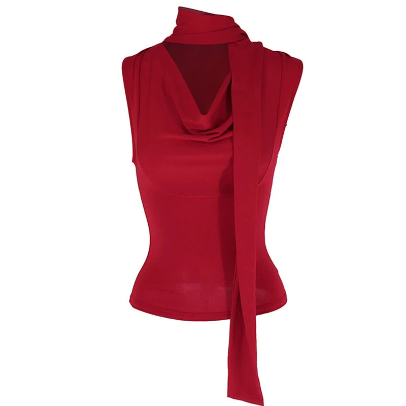 BXOXO Solid Tank Summer New Women Sexy Sleeveless V-Neck Lady Top Fashion Bandage Streetwear Casual Slim Tank Elegant Knitted Clothing