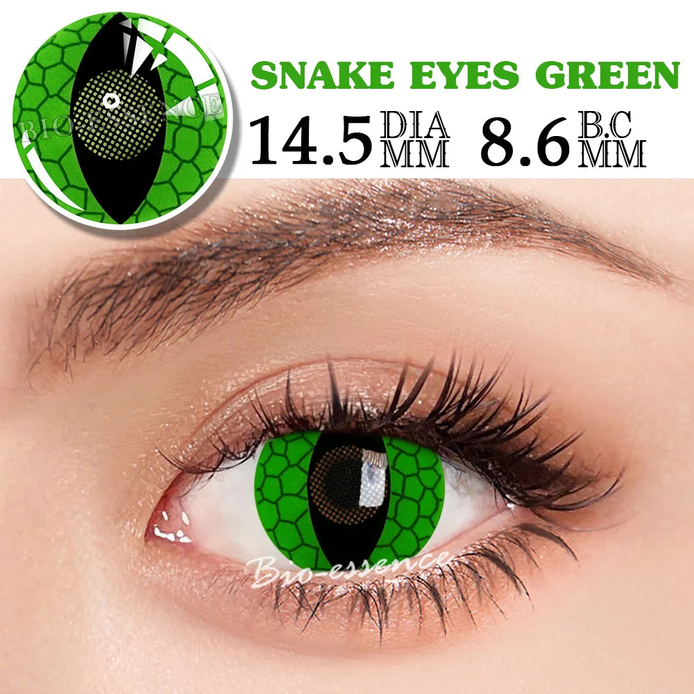 BXOXO Green Lenses 1 Pair Colored Contact Lenses for Eyes Anime Accessories Anime Lenses Cosplay Lenses Halloween