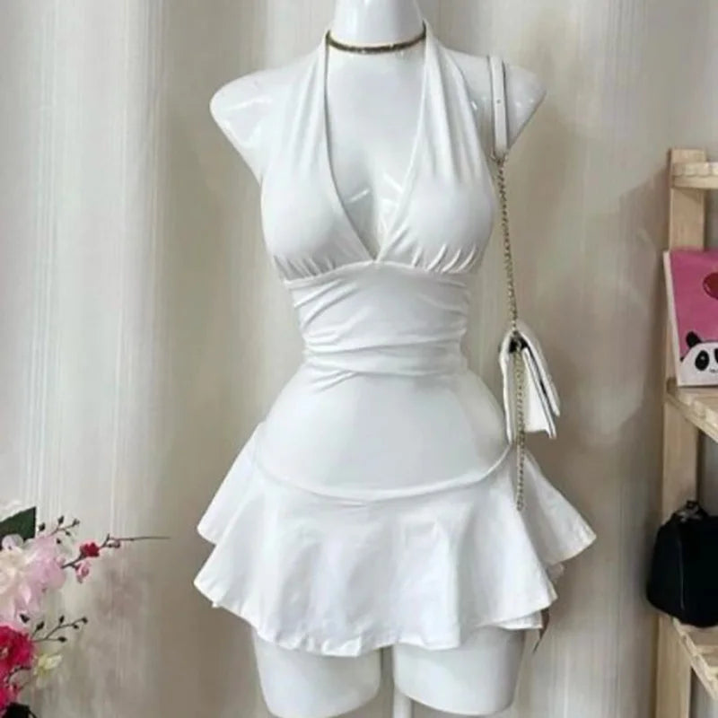 BXOXO Spice Girls Lace Y2k Sling dress Harajuku Graphic Print Grunge Goth Skirt Punk Streetwear Hip Hop Retro Fashion Casual Frock EMO