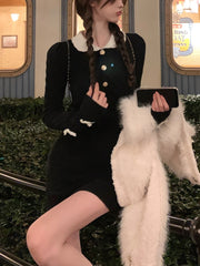 BXOXO - Kawaii Knitted Bow Sleeve Dress