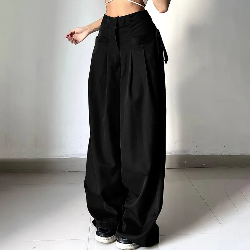 BXOXO Cross Over Pleated Tailored Pants