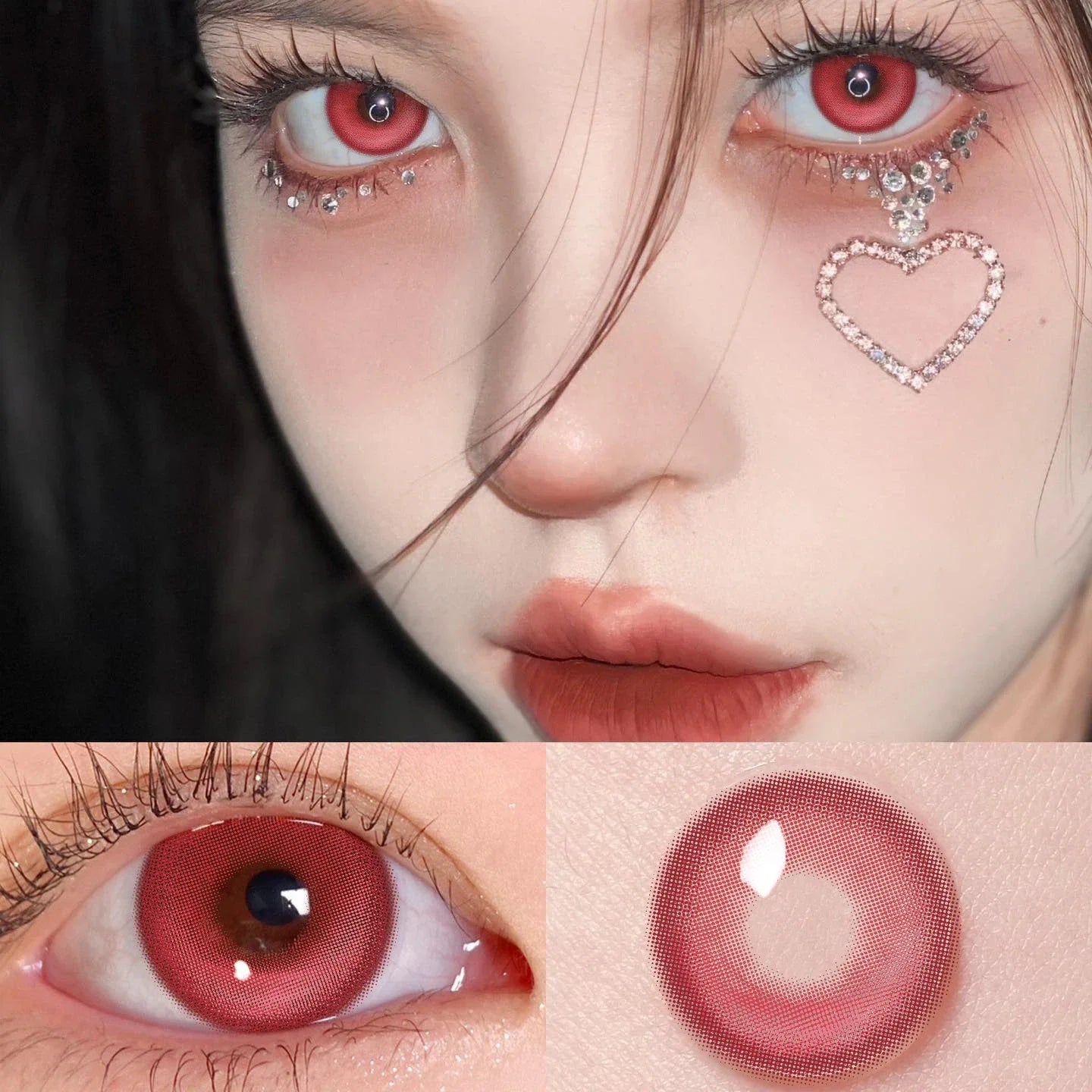 BXOXO 1 Pair Colorcon Korean Colored Contact Lenses with Degree Myopia Lenses Anime Accessories Pink Lenses Cosplay Lenses