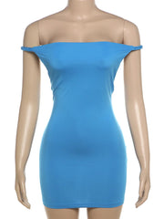 BXOXO Backless Peach Buttocks Dress Women Summer Sleeveless Plait Halter Slash Neck Mini Stretch Streetwear Simple Bodycon