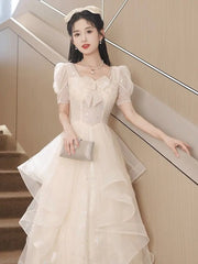 BXOXO DRESS TO IMPRESS Champagne Evening New Light Luxury High-end Birthday Adult Ceremony Princess Dress for Women