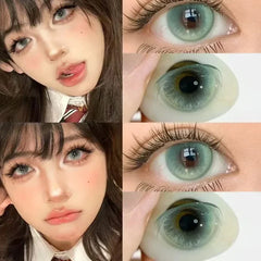 BXOXO Natural Colored Eyes Lenses Green Lenses Contacts Lens Beauty Pupils with Graduation Contact Korean Lenses Make Up