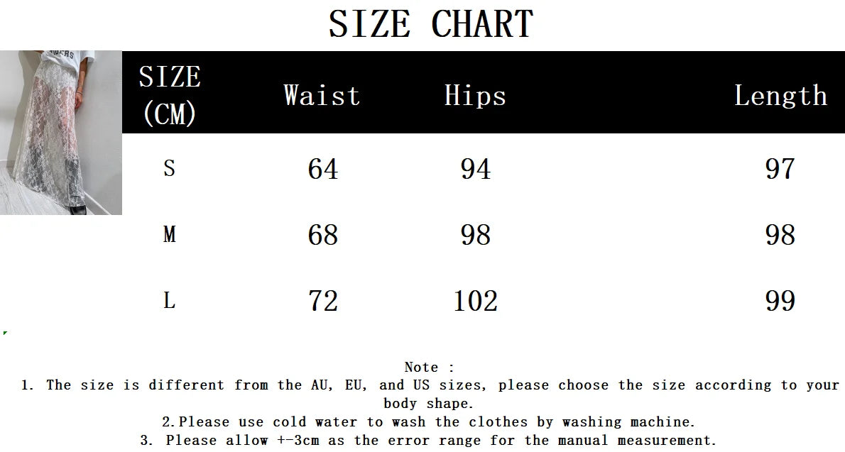 Bxoxo New Jacquard Lace Sheer Long Skirt Women Elastic Waist White Sexy Transparent Maxi Skirts Female Streetwear Fashion Faldas Jupe
