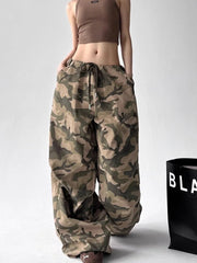 Bxoxo Y2K Camouflage Cargo Pant Women Streetwear Loose Hip Hop Harajuku Trousers American Vintage High Waist Summer Bf Casual Pants