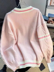 BXOXO Sweet Bow Knitted Cardigans Y2k Aesthetic All Match Contrast Color Coats Fashion Single Breasted Women Kawaii JK Sweaters Jumper