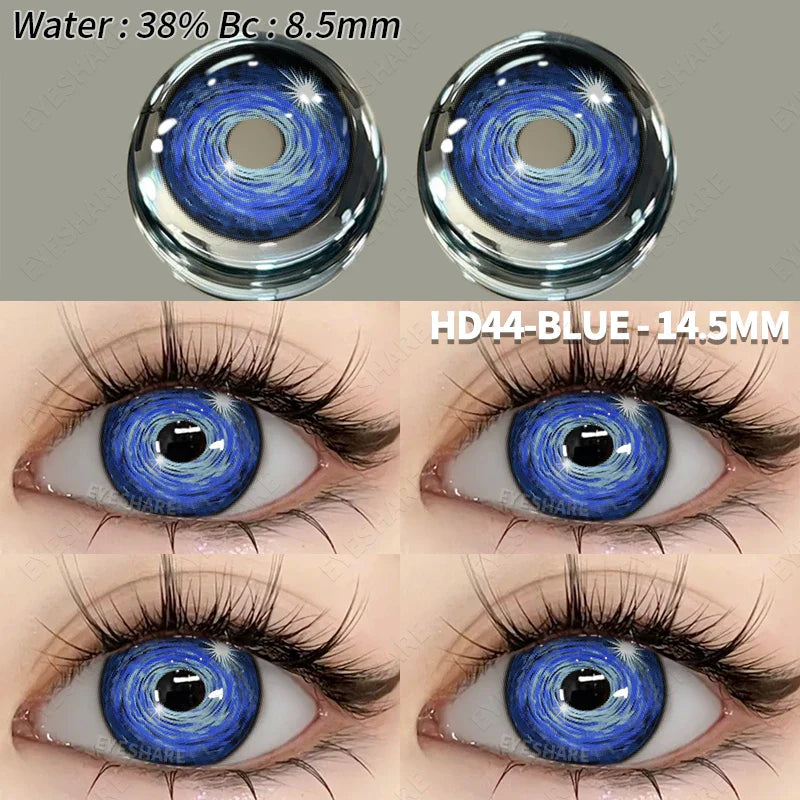BXOXO 1 Pair Colored Contact Lenses Cosplay Colorful Contact Blue Eyes Contact Anime Red Lenses Halloween white Lenses