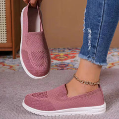 BXOXO Women's Knitted Mesh Loafers Plus Size 43 Lightweight Soft Sole Casual Shoes Woman Autumn Non-Slip Breathable Flats Shoes