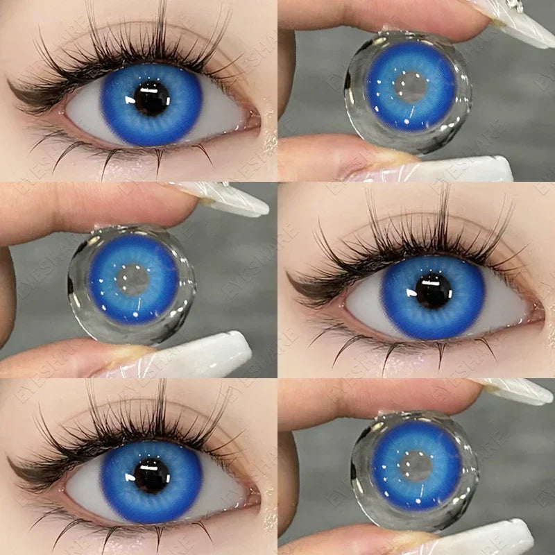 BXOXO 1Pair Colored Contact Lenses for Eyes Fast Delivery Brown Lenses Gray Pupils Lens Green Eye Lenses Blue Eye Lens Yearly