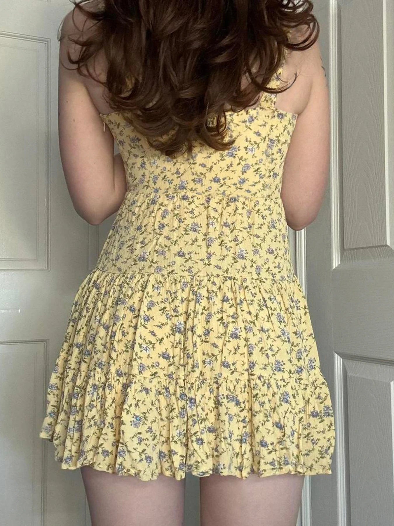 BXOXO Fashion Small Flowers Prints Summer Women’s Camisole Dress Slim Simple Sweet Prairie Chic Mini Dresses