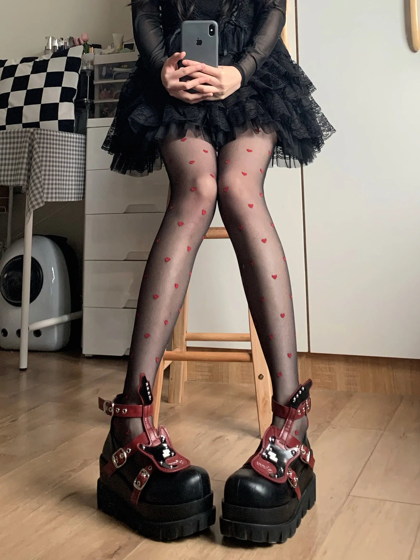 BXOXO - Red Heart Tights