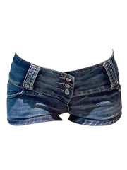 Bxoxo Summer Women 2000s Grunge Kpop Japanese Gyaru Low Rise Jean Shorts Slim Denim Hot Pants Trashy Y2k Streetwear Harajuku E-girl
